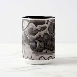 Abgestürztes Kampfflugzeug des Zweiten Weltkriegs Zweifarbige Tasse