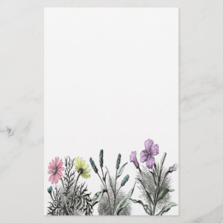 abgetönte Blumen Briefpapier