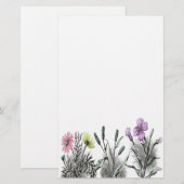 abgetönte Blumen Briefpapier (Vorne/Hinten)