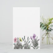 abgetönte Blumen Briefpapier (Stehend Vorderseite)