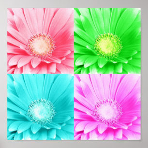 Abgetöntes Gerbera-Gänseblümchen-Leinwand-Plakat Poster