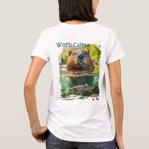 Abgetragen Calm Hirsch und Biber am Trout Creek T-Shirt