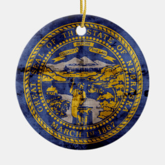 Abgetragene Flagge Nebraska; Keramikornament