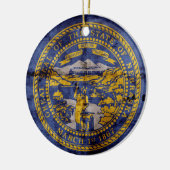 Abgetragene Flagge Nebraska; Keramikornament (Links)