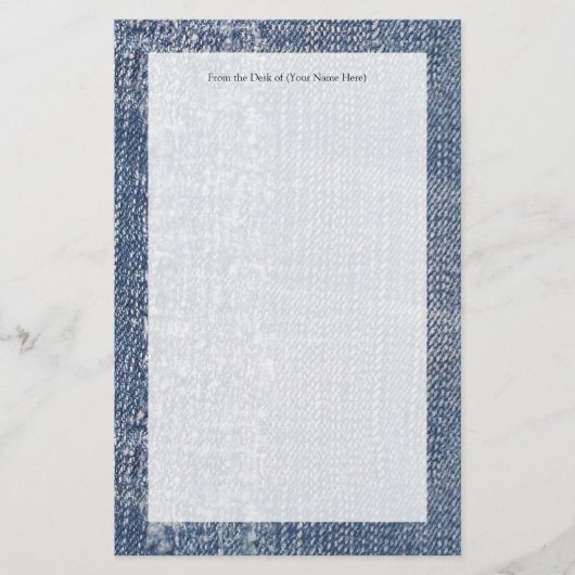 Abgetragene Jeans-Optik Briefpapier (Vorderseite)