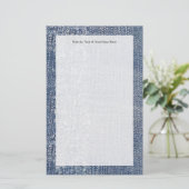 Abgetragene Jeans-Optik Briefpapier (Stehend Vorderseite)