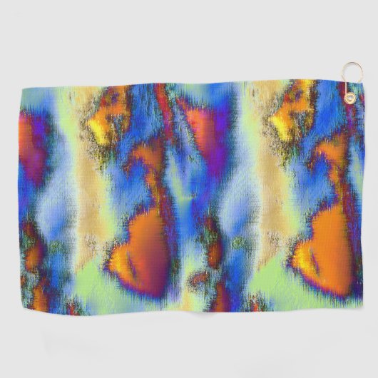 Abgetragene Wolken an orangefarbener, tropfender T Golfhandtuch (Horizontal)