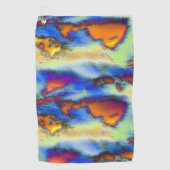 Abgetragene Wolken an orangefarbener, tropfender T Golfhandtuch (Vorderseite)