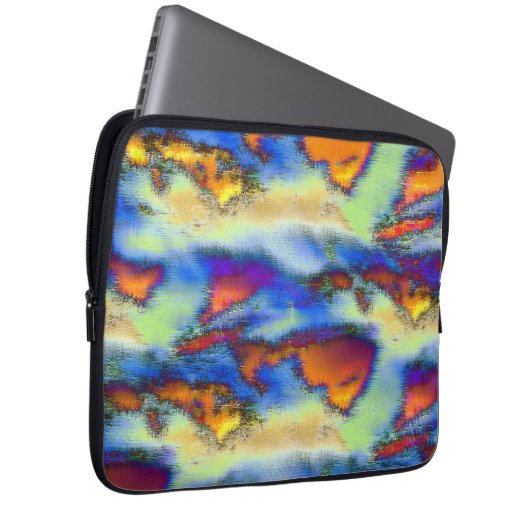 Abgetragene Wolken an orangefarbener, tropfender T Laptopschutzhülle (Vorne Rechts)