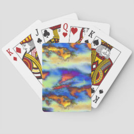 Abgetragene Wolken an orangefarbener, tropfender T Spielkarten