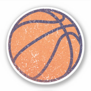 Abgetragener, bedrückter Korbballkorb Aufkleber