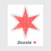 Abgetragener Chicagoer Sternaufkleber Aufkleber (Blatt)