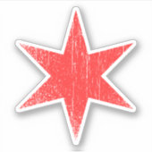 Abgetragener Chicagoer Sternaufkleber Aufkleber (Vorderseite)