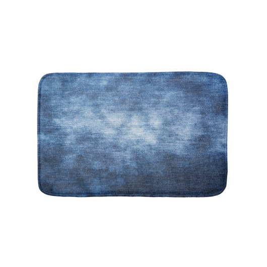 Abgetragener Denim-Stoff, texturierter Hintergrund Badematte (Vorderseite)