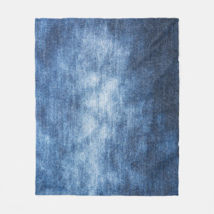 Abgetragener Denim-Stoff, texturierter Hintergrund Fleecedecke