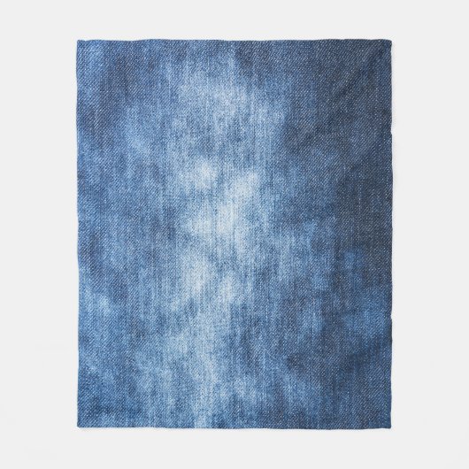 Abgetragener Denim-Stoff, texturierter Hintergrund Fleecedecke (Vorderseite)