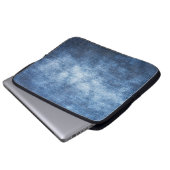 Abgetragener Denim-Stoff, texturierter Hintergrund Laptopschutzhülle (Vorne Knopf)