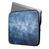 Abgetragener Denim-Stoff, texturierter Hintergrund Laptopschutzhülle (Vorderseite Links)
