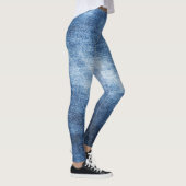 Abgetragener Denim-Stoff, texturierter Hintergrund Leggings (Rechts)