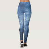 Abgetragener Denim-Stoff, texturierter Hintergrund Leggings (Rückseite)