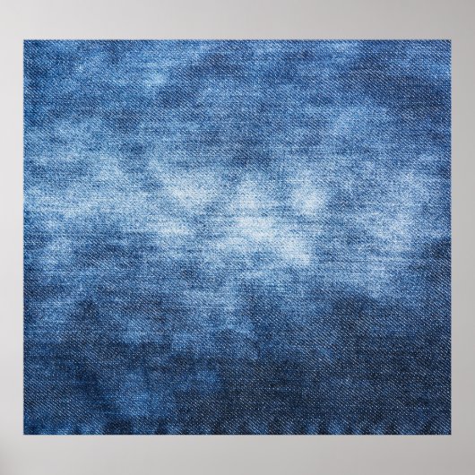 Abgetragener Denim-Stoff, texturierter Hintergrund Poster (Vorne)