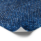 Abgetragener Denim-Stoff, texturierter Hintergrund Poster (Ecke)