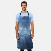 Abgetragener Denim-Stoff, texturierter Hintergrund Schürze (Getragen)