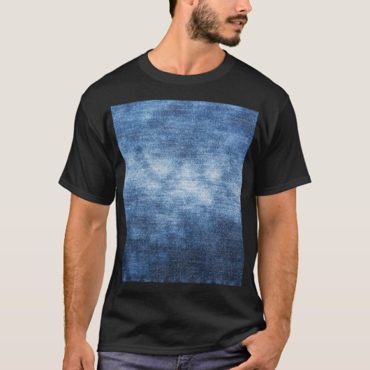 Abgetragener Denim-Stoff, texturierter Hintergrund T-Shirt (Vorderseite)