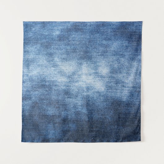 Abgetragener Denim-Stoff, texturierter Hintergrund Wandteppich (Vorderseite)