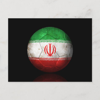 Abgetragener Fußballball-Ball der iranischen Flagg Postkarte
