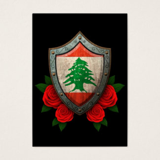 Abgetragener libanesischer Flaggenschild mit Rote