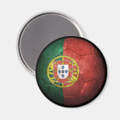 Abgetragener portugiesischer Flaggenfußball-Ball Magnet (Vorderseite/Rückseite)