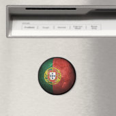 Abgetragener portugiesischer Flaggenfußball-Ball Magnet (In Situ (Geschirrspüler))