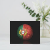 Abgetragener portugiesischer Flaggenfußball-Ball Postkarte (Stehend Vorderseite)