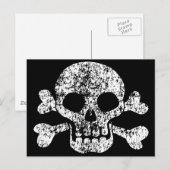 Abgetragener Schädel und Kreuzknochen Postkarte (Vorne/Hinten)