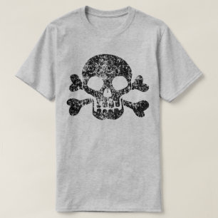 Abgetragener Schädel und Kreuzknochen T-Shirt
