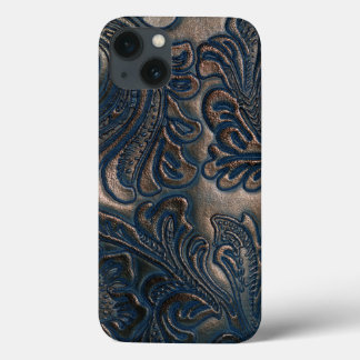 Abgetragenes Vintages dunkelbraunes Leder iPhone 13 Hülle