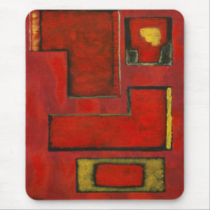 Abgetrennte abstrakte geometrische Kunst-rote Mousepad