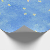 abgewaschene blaue Sterne Geschenkpapier (Ecke)