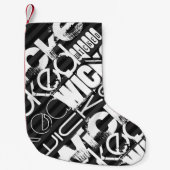 Abgewaschene, schwarz und dunkelgraue Streifen Kleiner Weihnachtsstrumpf (Vorderseite)
