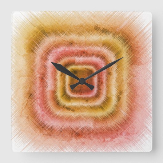 Abgewetzt Quadratische Wanduhr (Vorderseite)