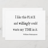 Abgewollt Zeit an diesem Ort Shakespeare-Zitat ver (Vorne/Hinten)