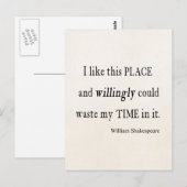 Abgewollt Zeit an diesem Ort Shakespeare-Zitat ver Postkarte (Vorne/Hinten)