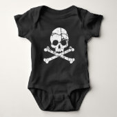 Abgezackter Schädel und Crossbones Baby Bodysuit Baby Strampler (Vorderseite)
