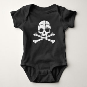 Abgezackter Schädel und Crossbones Baby Bodysuit Strampler