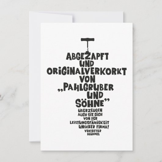 Abgezapft und originalverkorkt - Loriot Wein (Vorderseite)