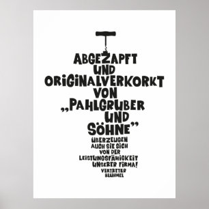Abgezapft und originalverkorkt - Loriot - Wein Poster