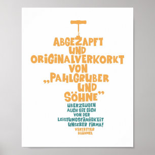 Abgezapft und originalverkorkt - Loriot - Wein Poster