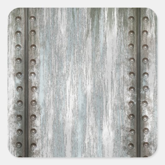 Abgezogener Metallgrunge Quadratischer Aufkleber (Vorderseite)