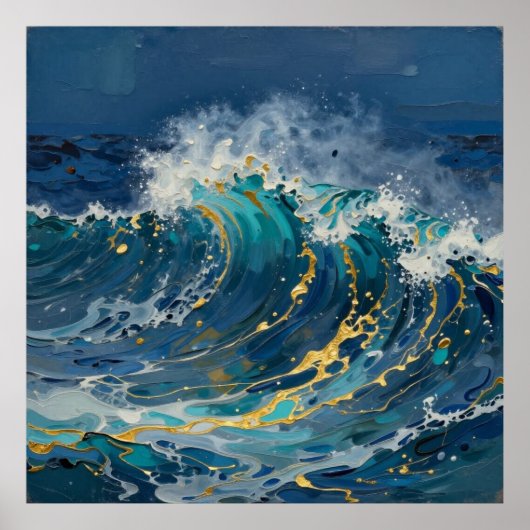 Abgrundblaue Marmor Poster (Vorne)